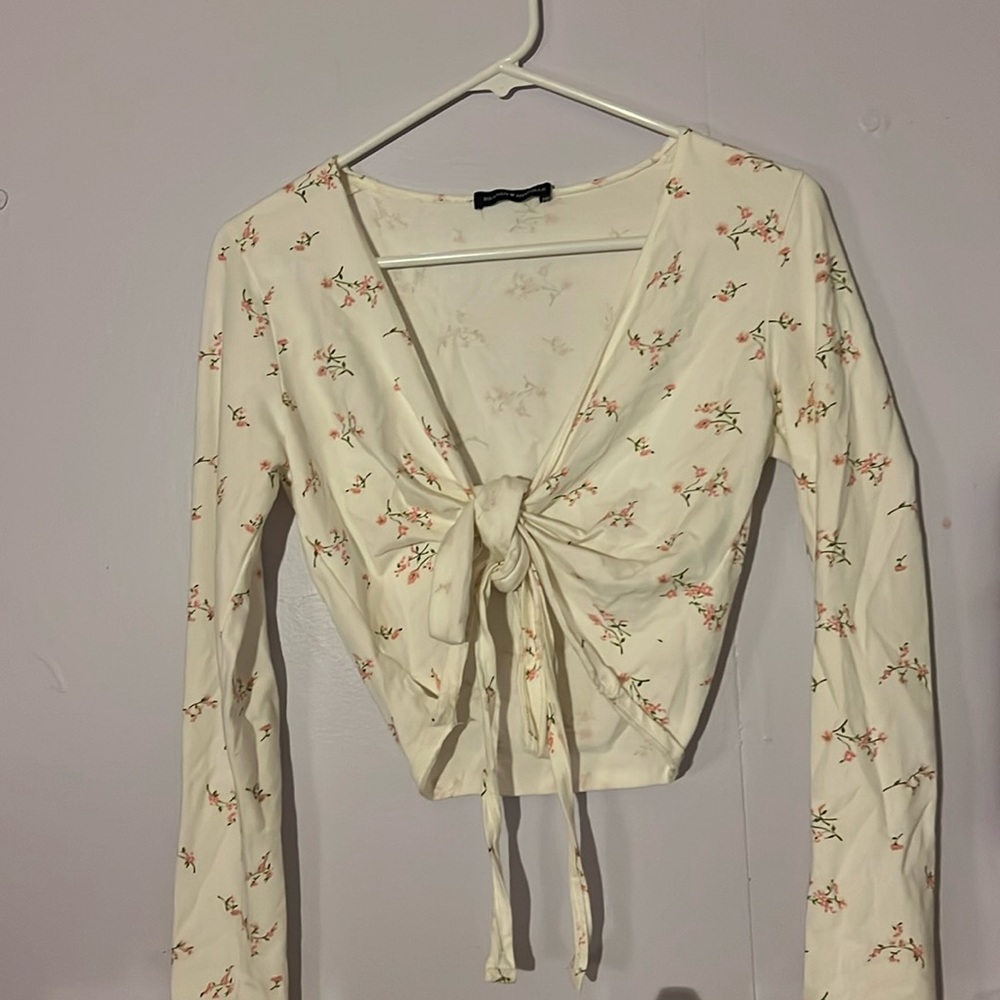 Brandy melville floral tie top